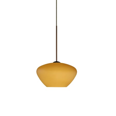 Besa Lighting Peri Cord Pendant, Amber Matte, Bronze Finish, 1x5W LED 1XT-541080-LED-BR